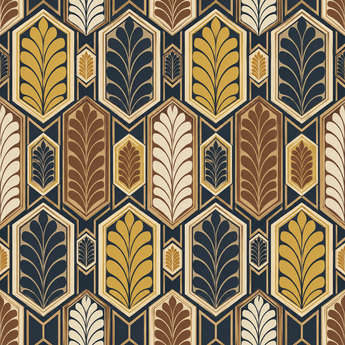 Honeycomb Feather Vault wallpaper pattern segment