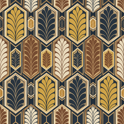 Honeycomb Feather Vault wallpaper pattern segment