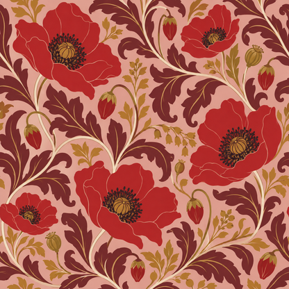 Carmine Poppy Labyrinth wallpaper image 13