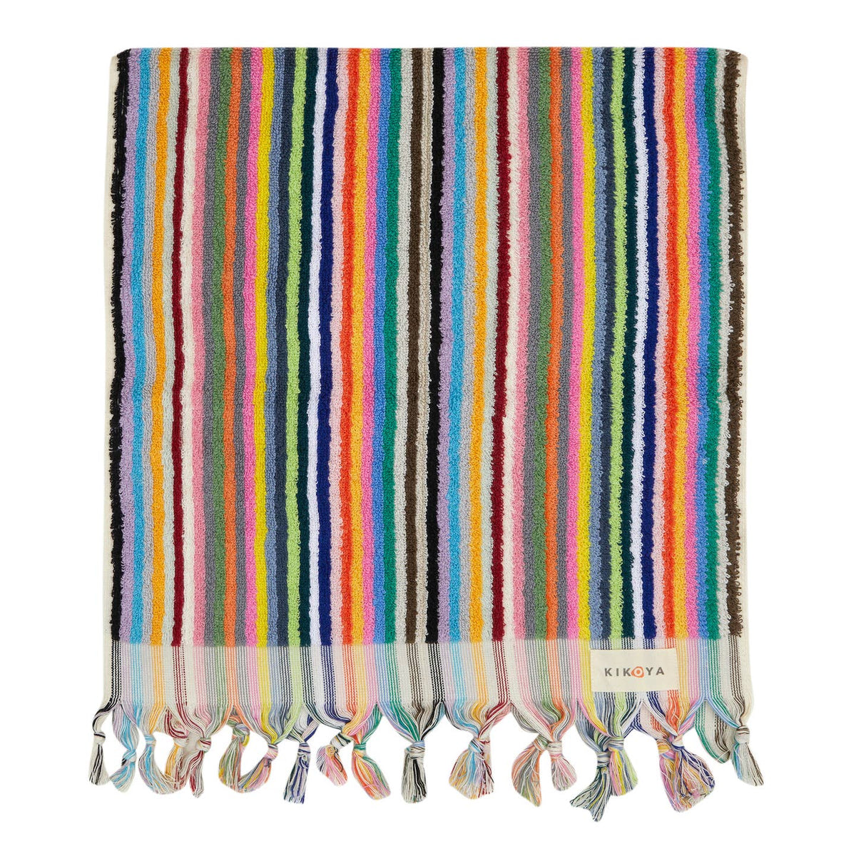 Stripe Bubble Handloomed Turkish Hand Towels 17x38" Bohemian by Kikoya — view 12