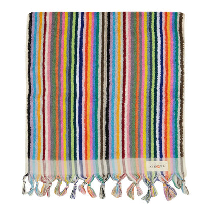 Stripe Bubble Handloomed Turkish Hand Towels 17x38" Bohemian by Kikoya — view 12