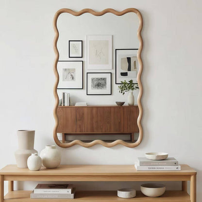 20 X 30-Inch Wavy Solid Wood Frame Wall Mirror, 5 Finishes by VTNG50 — view 2