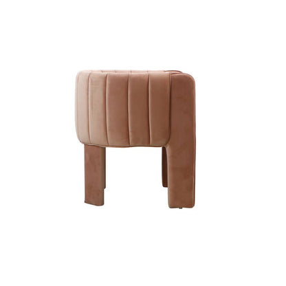 Olivia Channel Tufted Dining Armchair in Blush