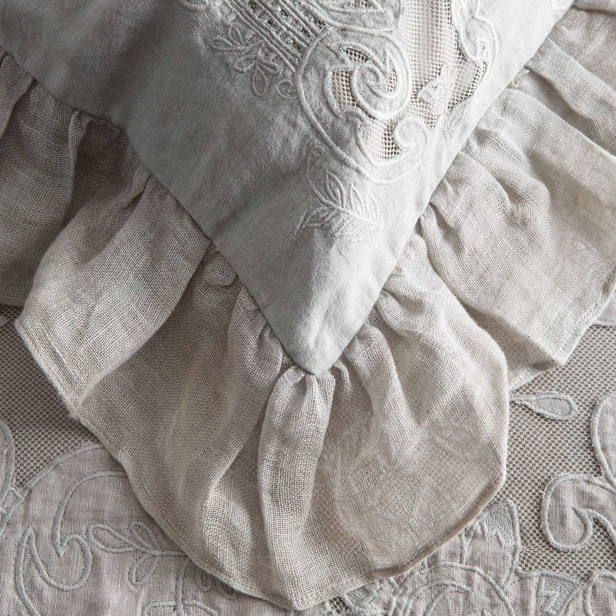 Tabitha Linen Duvet Cover Set by Mélange Home — view 46