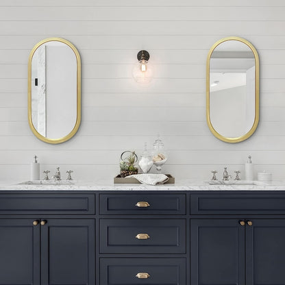 Oval Mirror - Aluminum Framed Oval Mirror For Bathroom