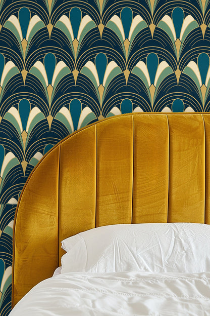 Pattern repeat on wallpaper emphasizing rhythm and elegance of the design