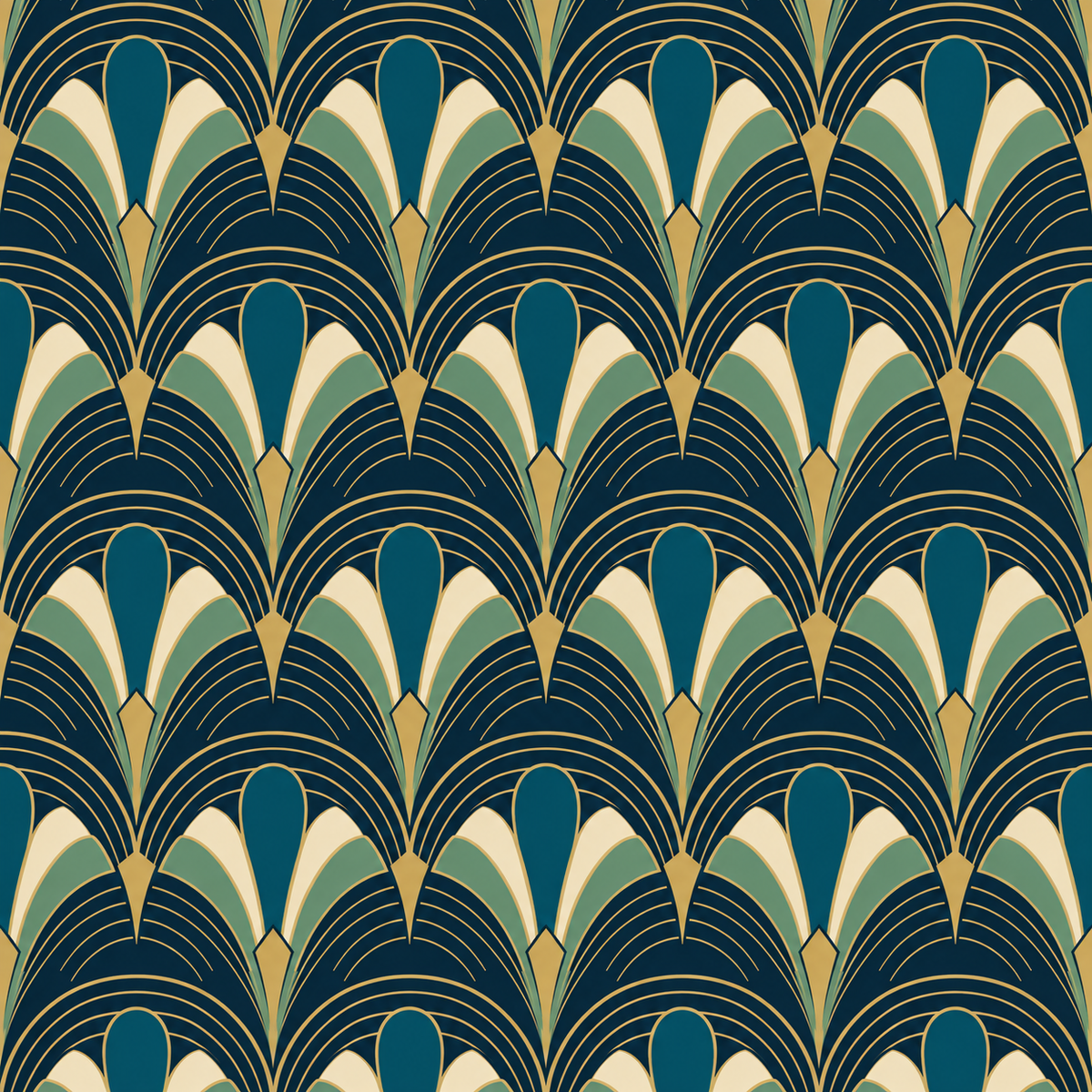 Mood shot capturing depth and dimensionality of Peacock Arcade wallpaper colors and lines