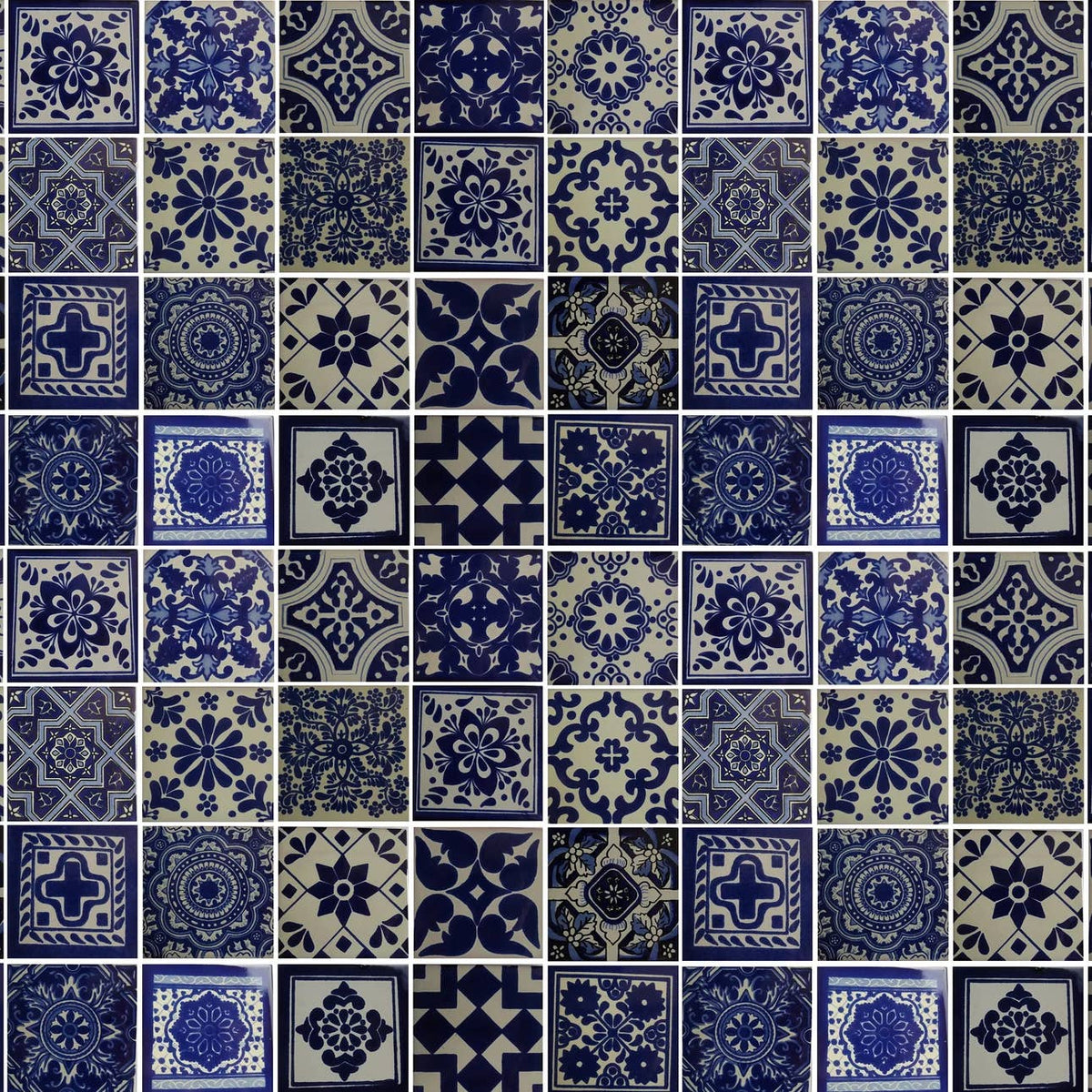 Blue and White Design Mexican Tiles 4x4 by Mediterranean Collection — view 2