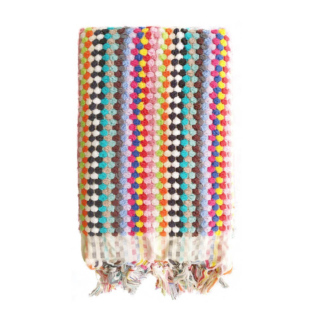 Pompom Bubble Handloom Bath Turkish Towels Farmhouse Decor by Kikoya — view 49