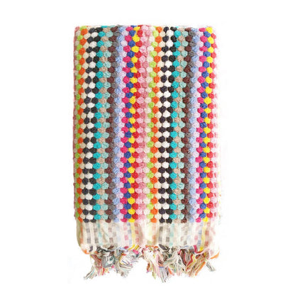 Pompom Bubble Handloom Bath Turkish Towels Farmhouse Decor by Kikoya — view 49