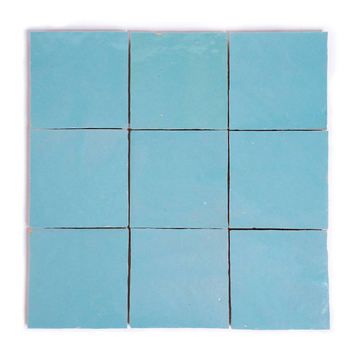 Moroccan Zellige 4''x4'' Tile in Powder Blue by Moroccan Mosaic — view 3