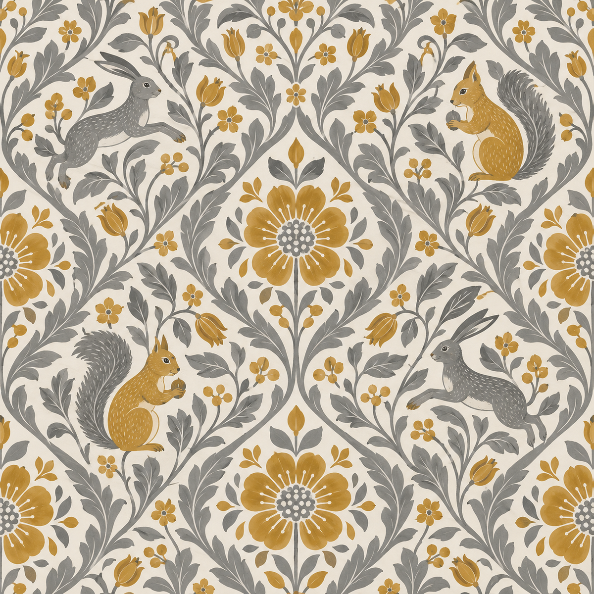 Vertical arrangement of flora in symmetrical diamond pattern