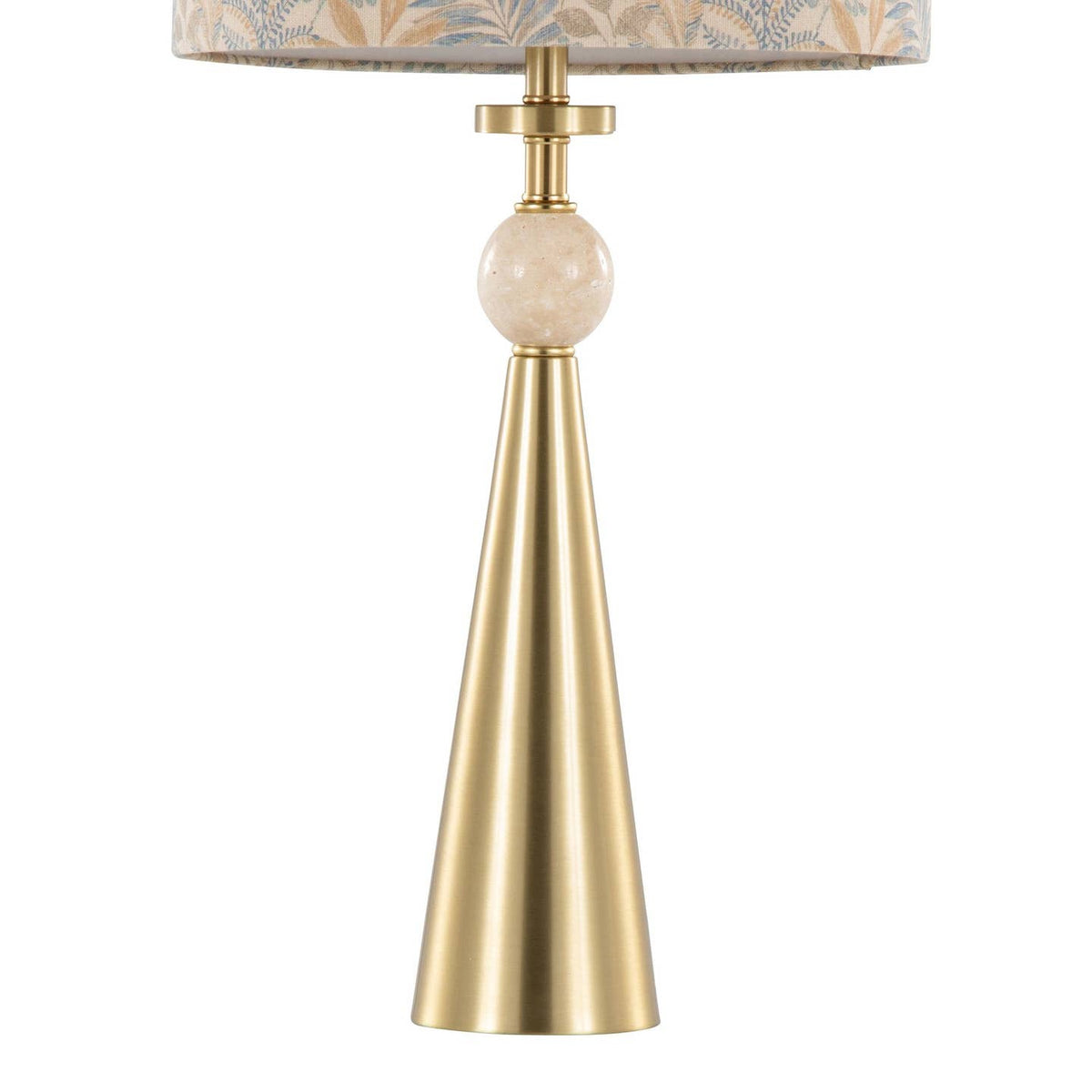 Cone Travertine 27" Table Lamp - Set of 2 in Gold Metal by LumiSource and Grandview Gallery — view 3