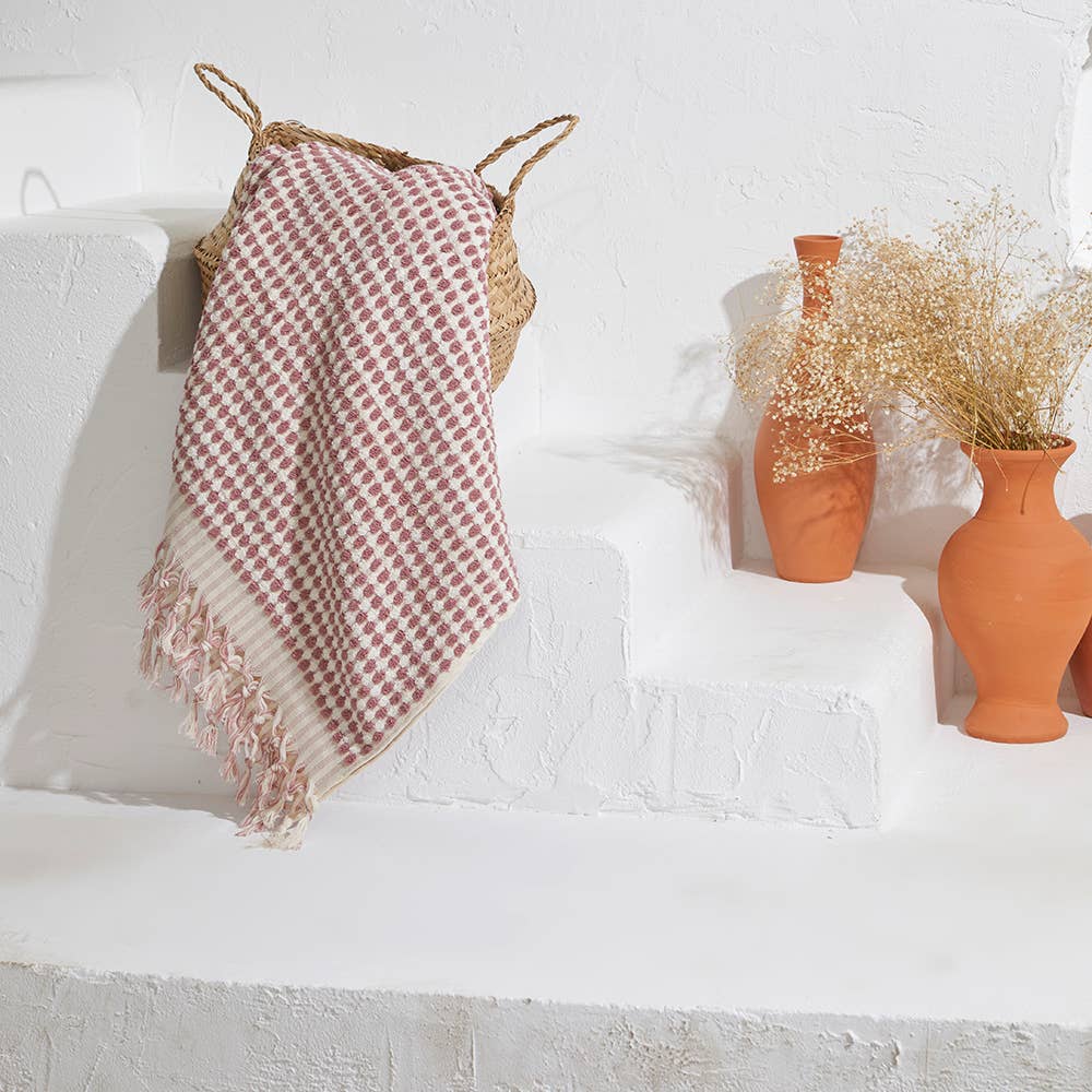 Pompom Bubble Handloom Bath Turkish Towels Farmhouse Decor by Kikoya — view 36