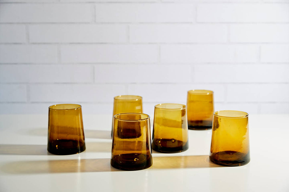 Moroccan Cone Glassware Small - Amber by Verve Culture — view 3