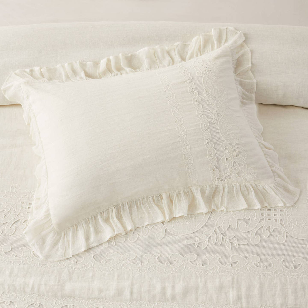 Tabitha Linen Duvet Cover Set by Mélange Home — view 22