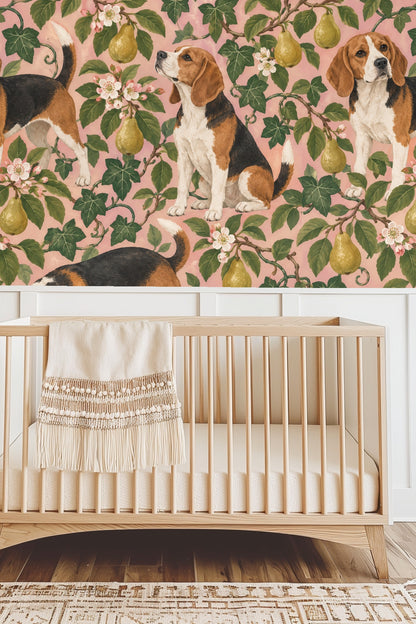 Living room scene highlighting wallpaper as bold accent mural behind minimalist furniture.