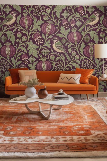 Damson Seed Weave wallpaper image 13