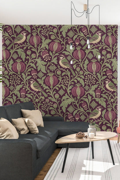 Living room corner highlighting texture and colors of Damson Seed Weave