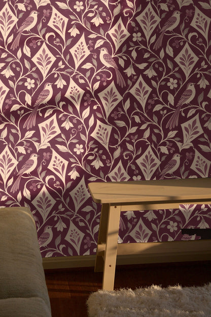Section highlighting cluster of berries and leaves in the pattern.