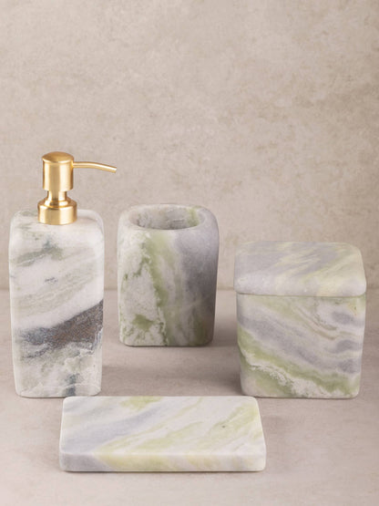 Hanoi Green Onyx Bath Accessories Set by GAURI KOHLI