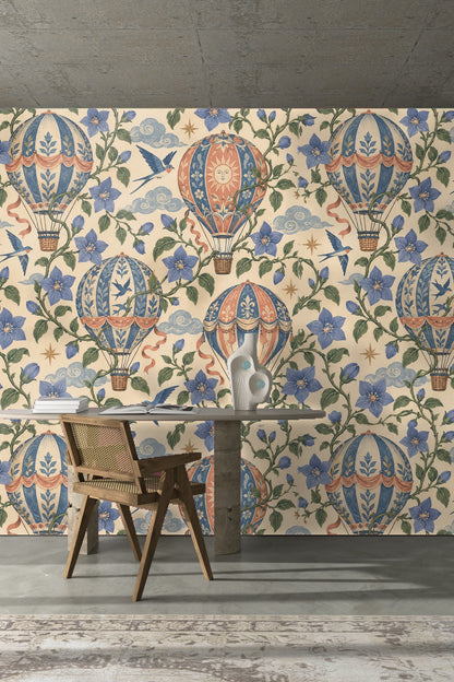 Decorative symbology on vintage-style hot air balloons
