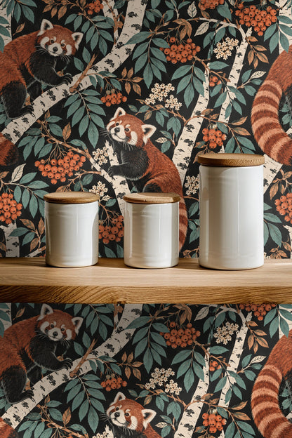 Side angle of a brown leather chair and marble table beside wallpaper wall illustrating natural texture and detail.