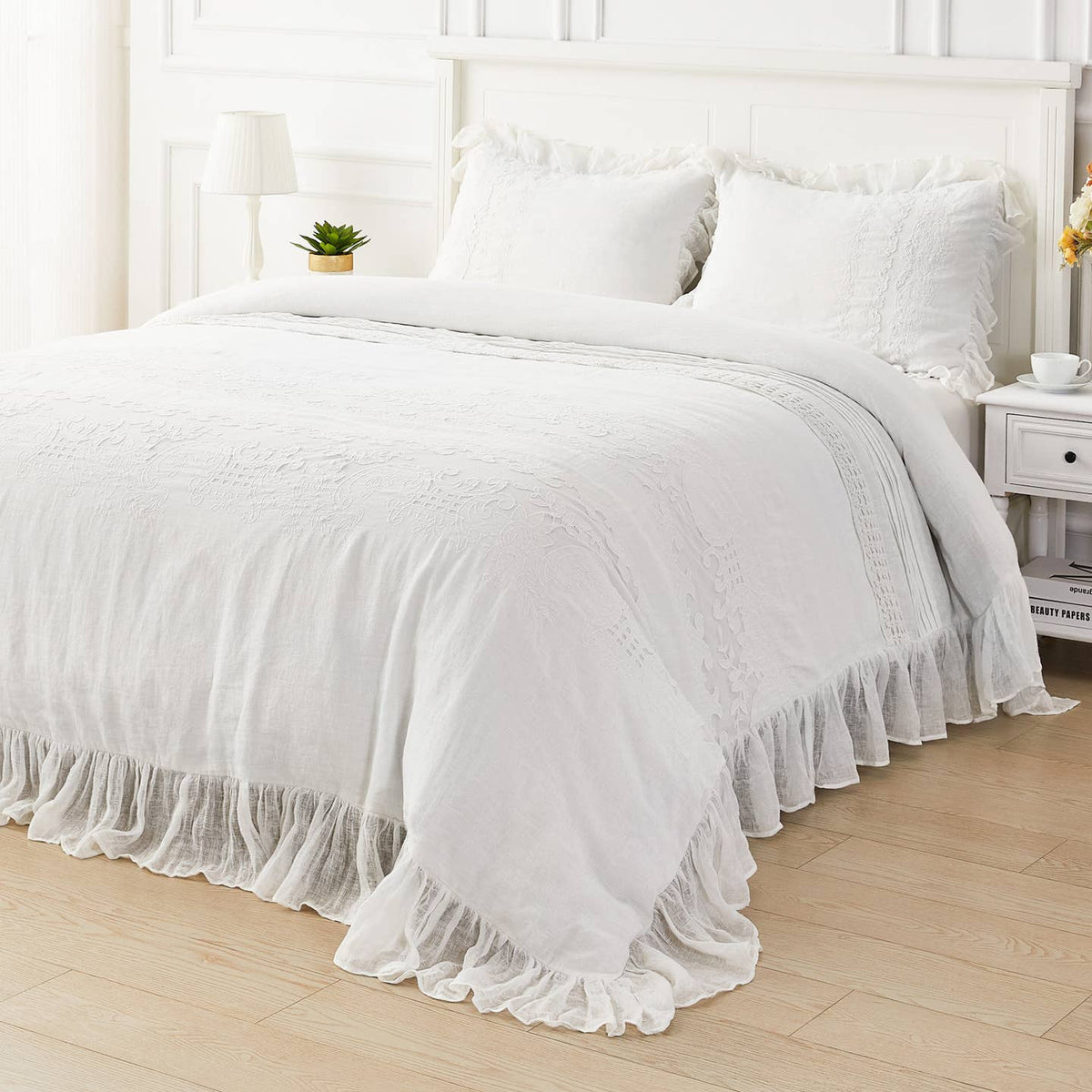 Tabitha Linen Duvet Cover Set by Mélange Home — view 4