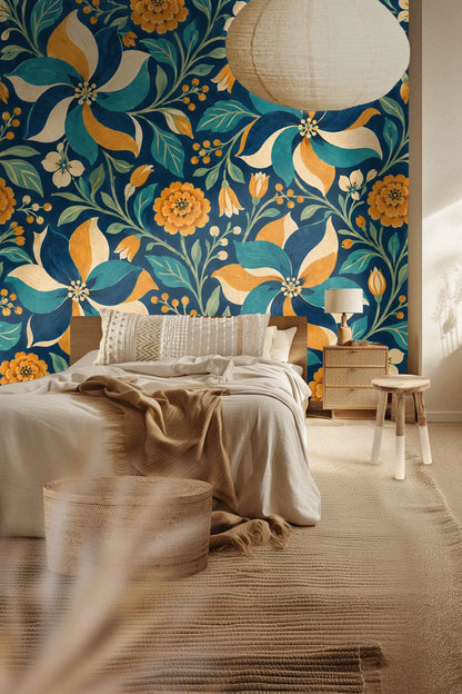 Section of wallpaper showing large swirling pinwheel petals