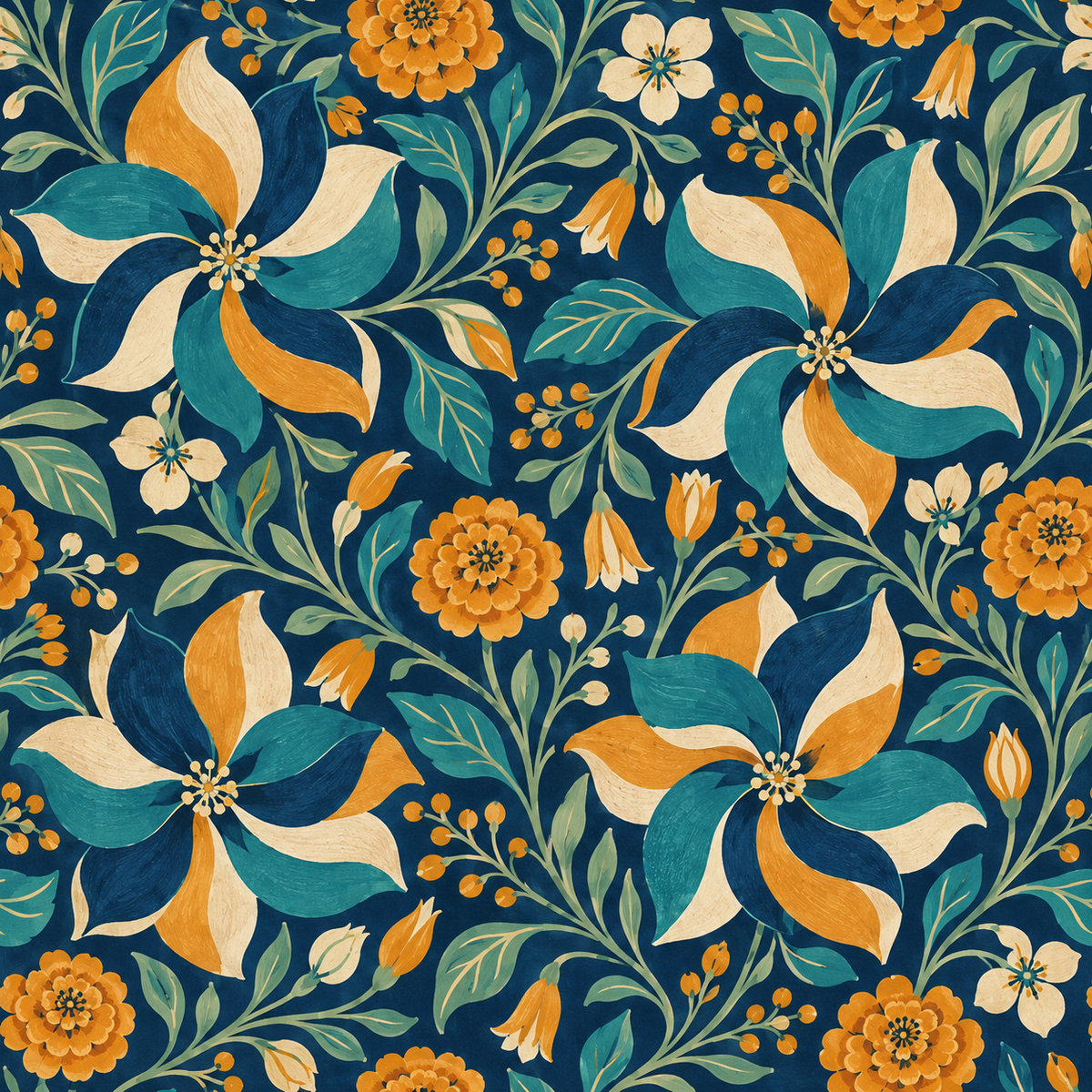 Pattern repeat and motif scale of paintbox pinwheel wallpaper