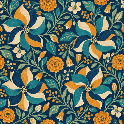 Pattern repeat and motif scale of paintbox pinwheel wallpaper