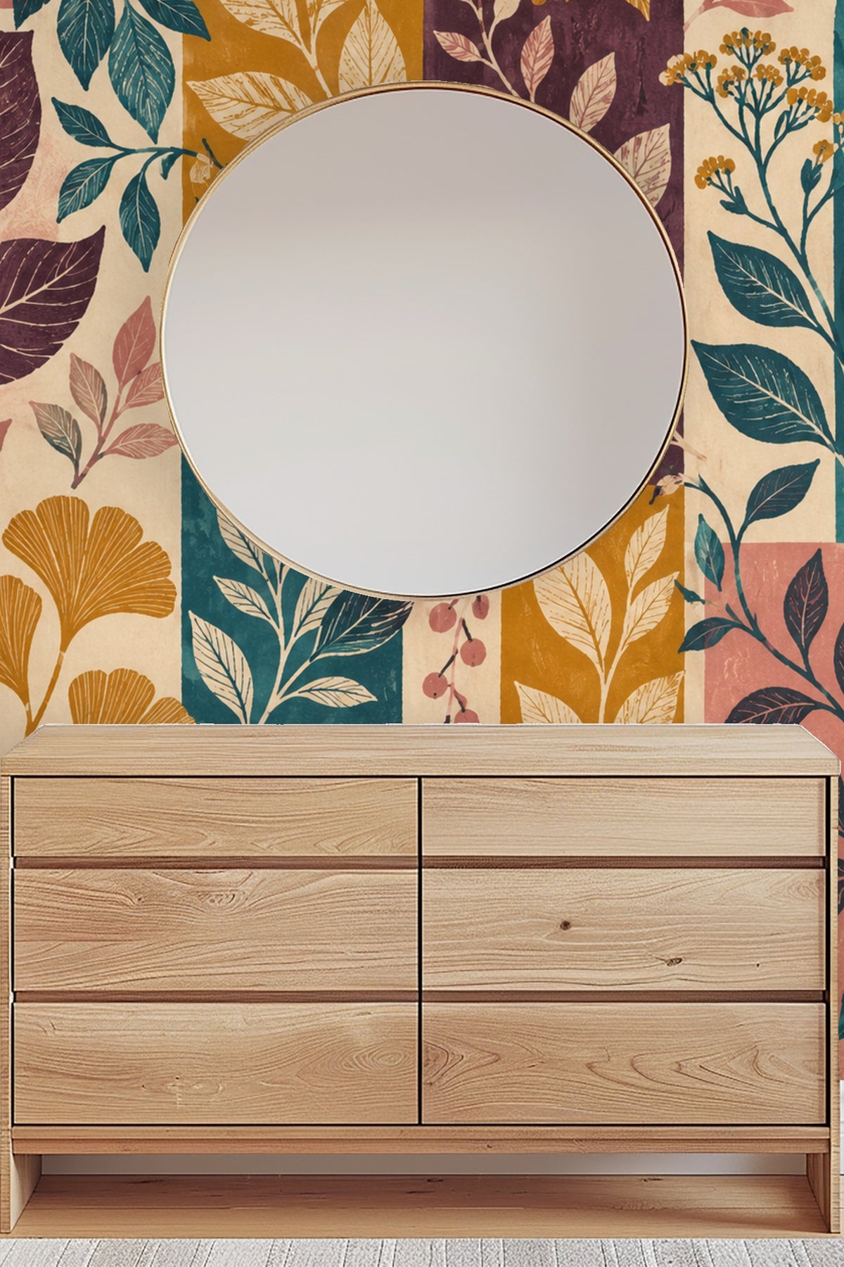 Section emphasizing the graphic quality of the outlined foliage