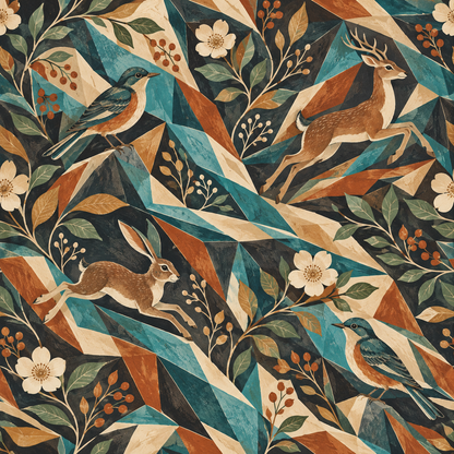 Wall section showing pattern repeat and sharp contrasts in color planes