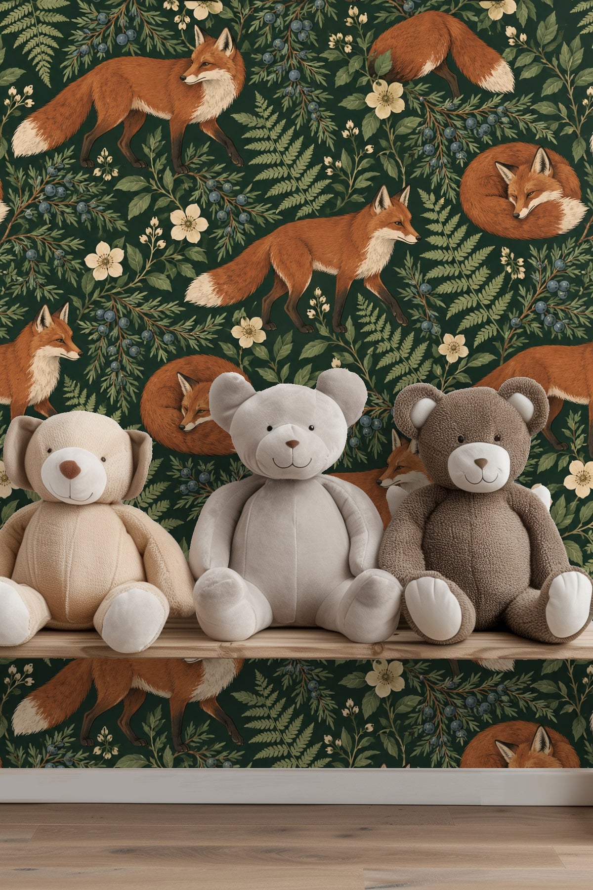 Close-up of fox fur texture illustrated on the wallpaper