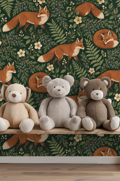 Close-up of fox fur texture illustrated on the wallpaper