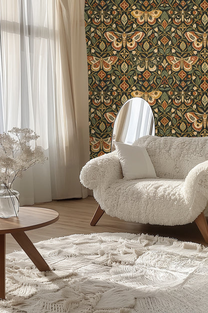Visual scale comparison between moth size and furniture
