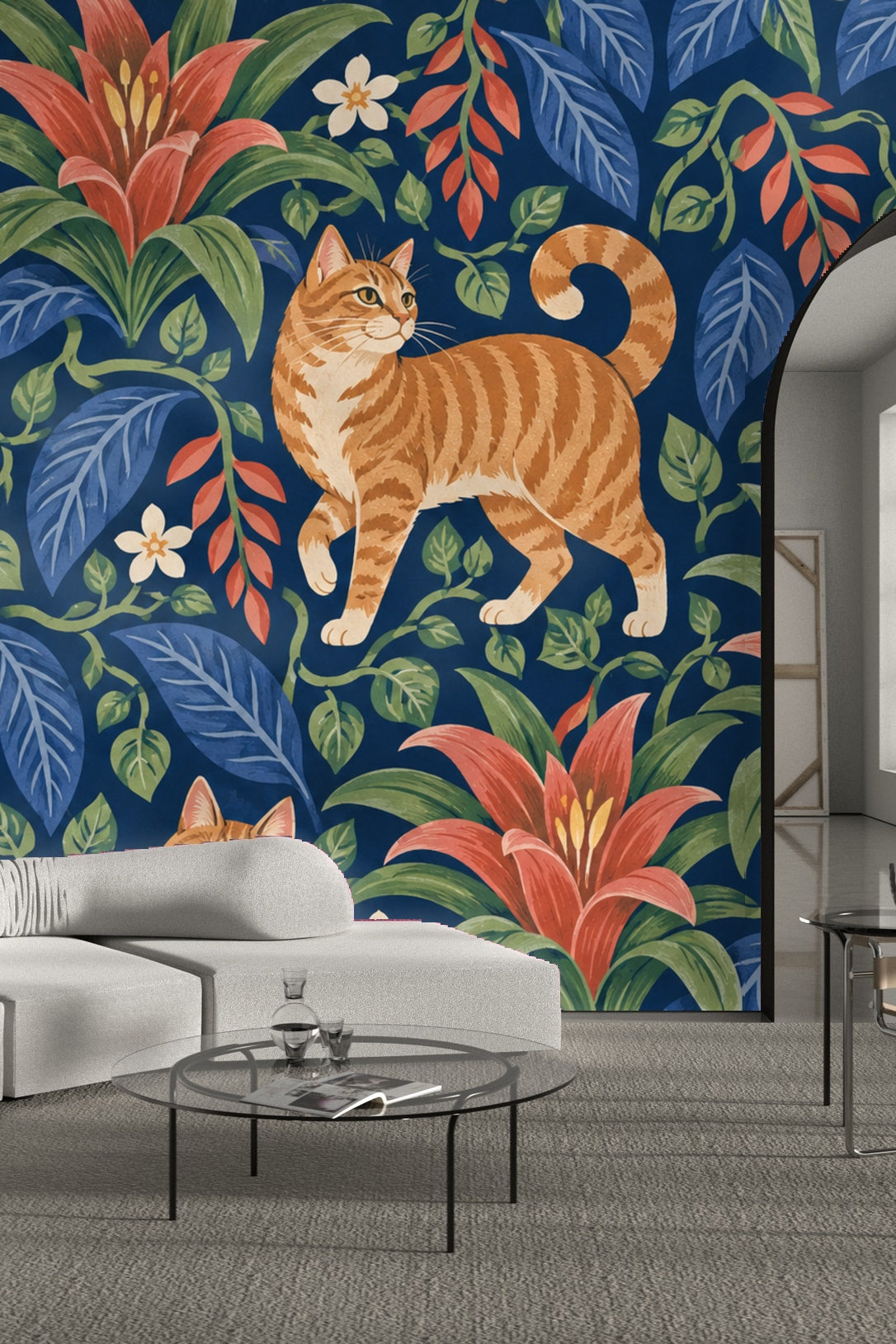 Detailed brushwork revealing the overlapping leaves and striped cat tails