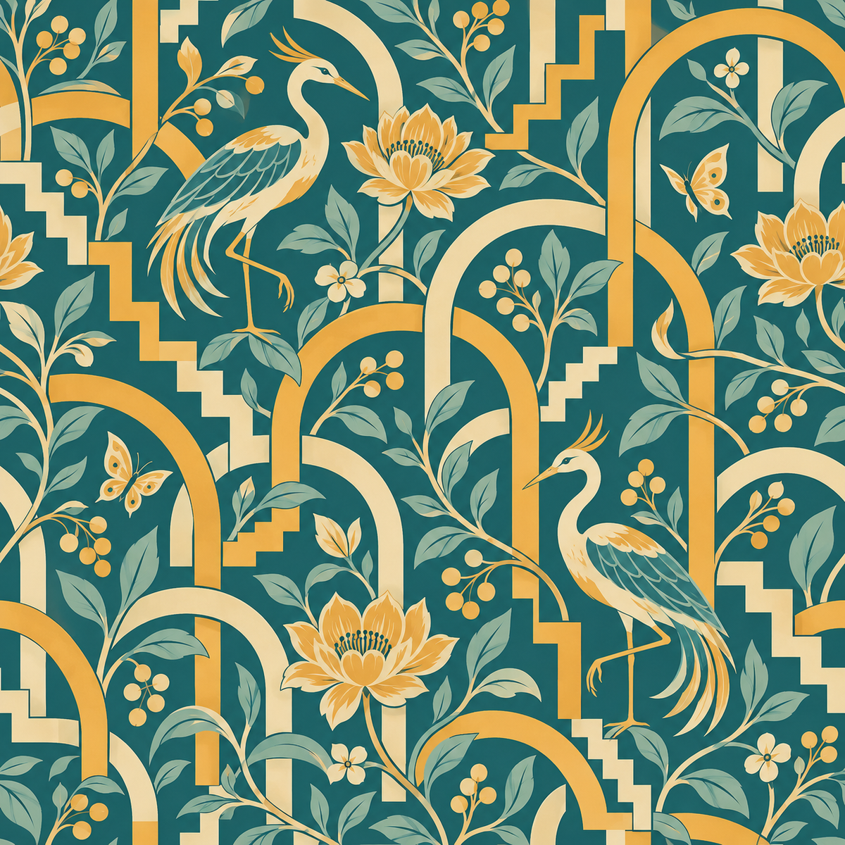 Artisan quality details visible in the crisp painted lines of the pattern.