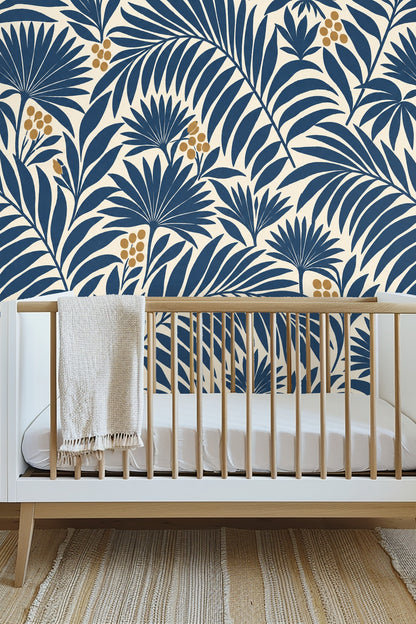 Textured brush strokes forming elegant palm foliage silhouettes