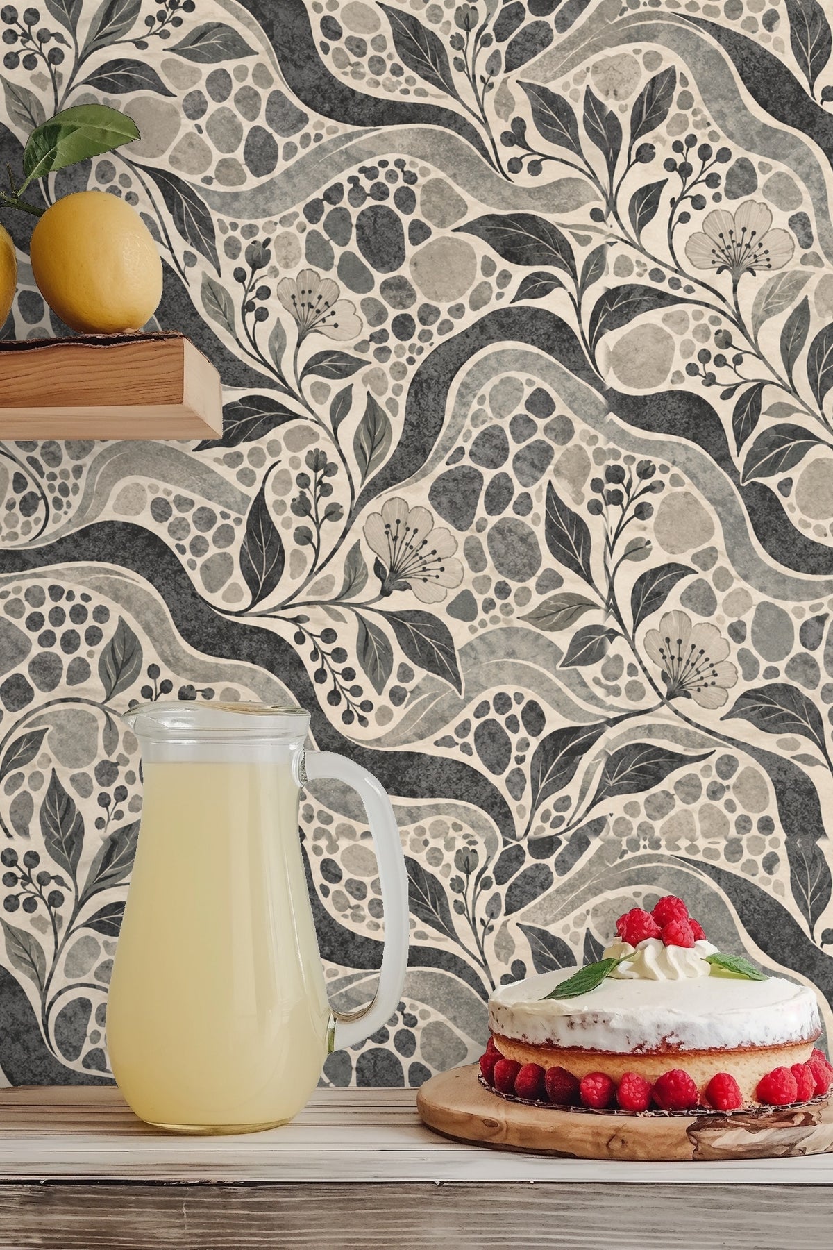 Texture detail revealing brushstroke style in charcoal and slate greys.