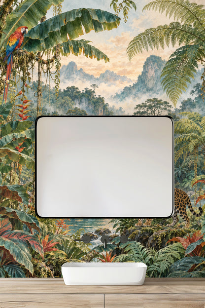 Painting-like quality of the wallpaper with soft clouded sky at dusk