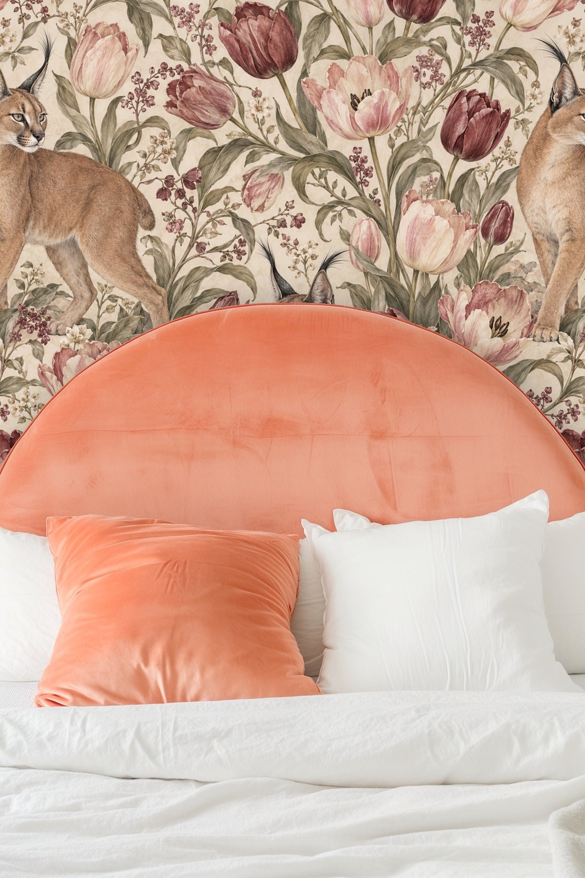 Tulip petals with subtle shading in blush and red hues