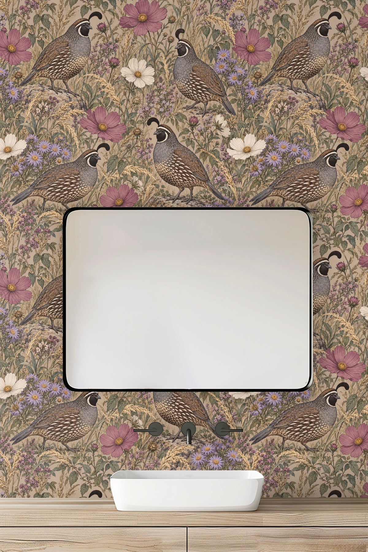 Quail facing slightly left with detailed scale-like feather pattern