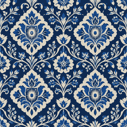 Overall visual impression of the wallpaper as a feature wall setting in a styled living environment.