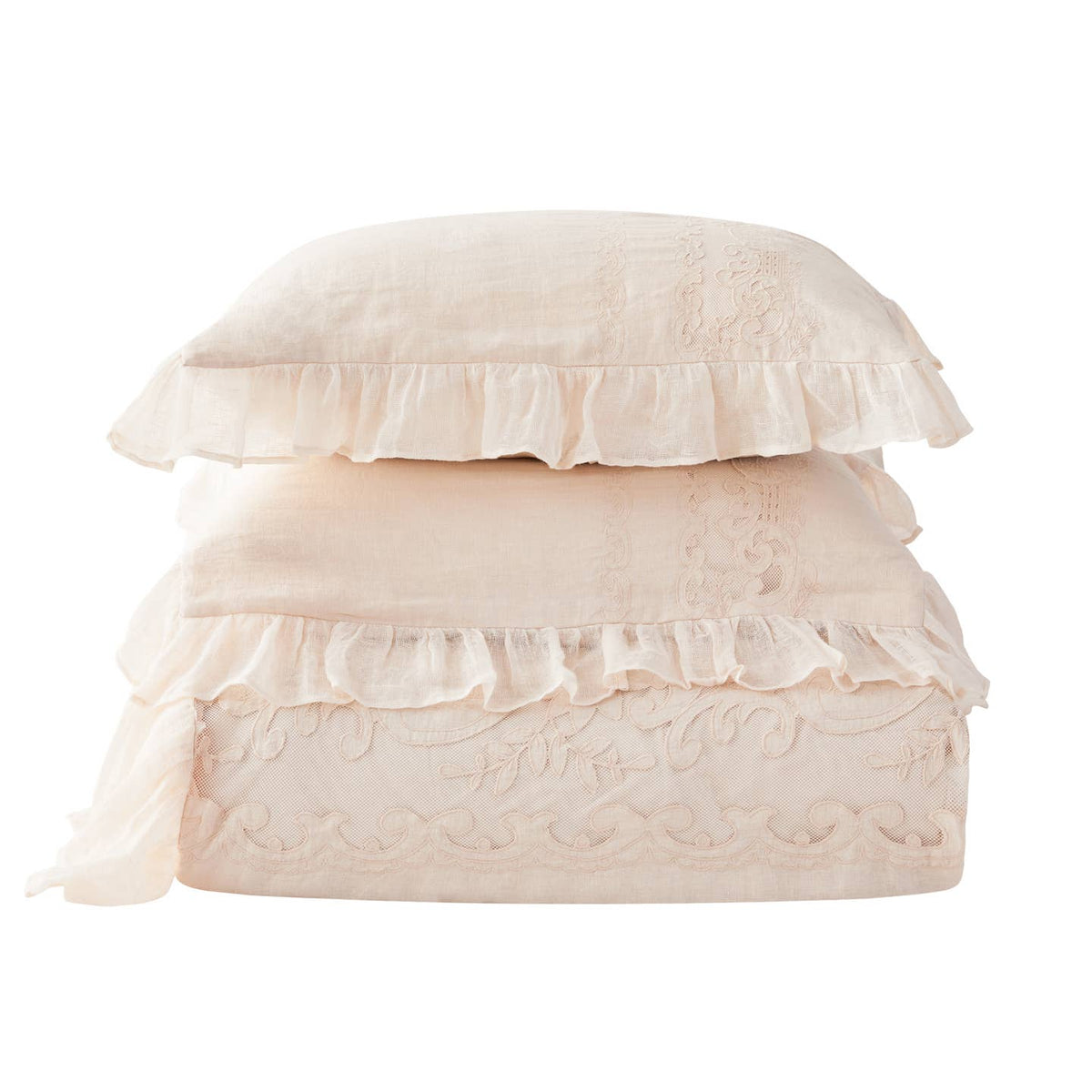 Tabitha Linen Duvet Cover Set by Mélange Home — view 35