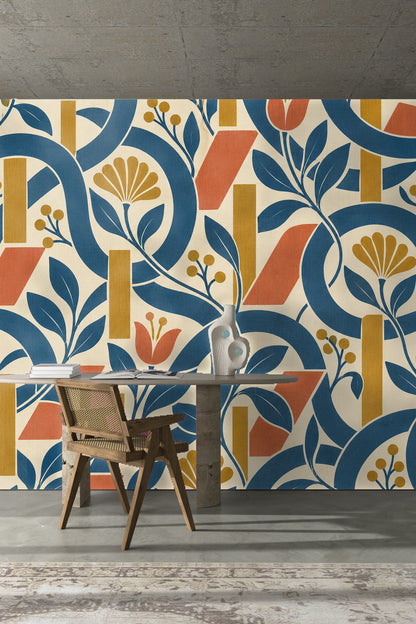Installation image showing the pattern's impact in a lively household passage space with natural light.