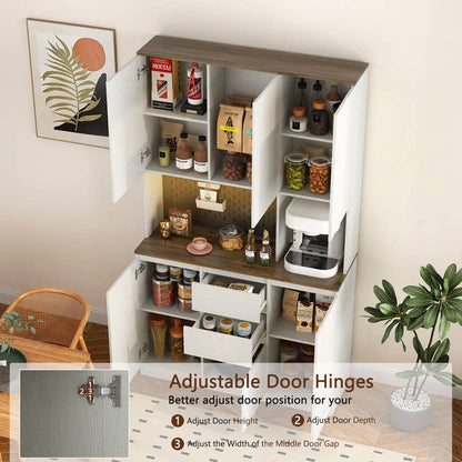 Modern Kitchen Pantry Cabinet with Led Lighting