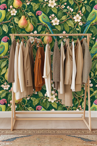 Side view of matched room wallpaper showing scale and pattern overlay