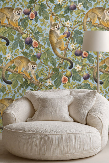 Branch and leaf pattern detail on wallpaper