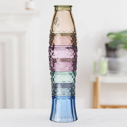 Fish Stacking Drinking Glass - Set of 4 - Rainbow by UBERSTAR — view 5